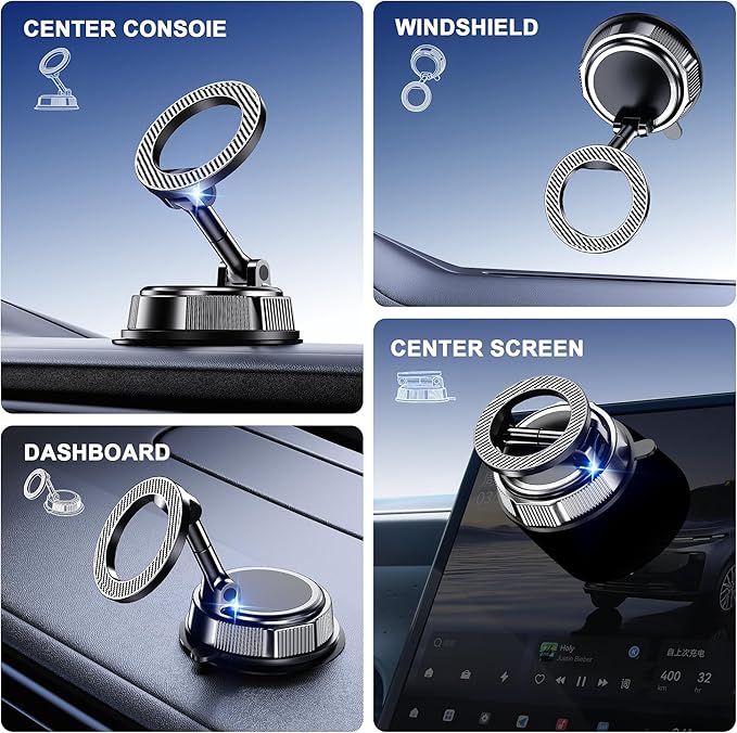 for MagSafe Car Phone Holder Mount Phone Mount for Car Windshield Dashboard Air Vent Universal Hands Free Automobile Cell Phone Holder Fit for iPhone Smartphone Camera Mounts