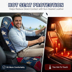 Car Seat Towel Cover for Front Seats, 1Pc Sweat Absorbent Car Seat Protector with Non-Slip Backing, Waterproof Towel Car Seat Covers for Runners, Gym, Swimming, Beach, Pets, Patchwork Flag