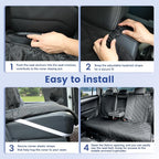 ALLANSING Back Seat Cover for Large SUVs Rear Split Bench - Heavy-Duty 900D Waterproof Non-Slip Car Seat Protector for Messy Kids & Drooling Dogs, Easy Clean(Black)