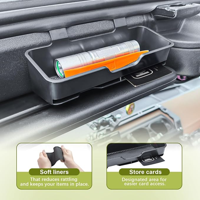 HGWEI Sunglasses Holder Compatible with 2021-2026 Ford Bronco 2/4 Door Interior Accessories, Mounted Sun Visor Organizer and Card Storage Box 1 Pack Black (Not Fit Bronco Sport)