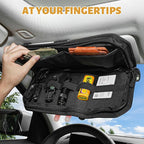 MAIKER 2 Packs Car Sun Visor Organizer, Car Organizer with Zipper Visor Organizer Storage Pouch, Glasses Clip, Card Holder, Molle Panel for Tactical Gears, for Most Vehicles, SUVs & Trucks