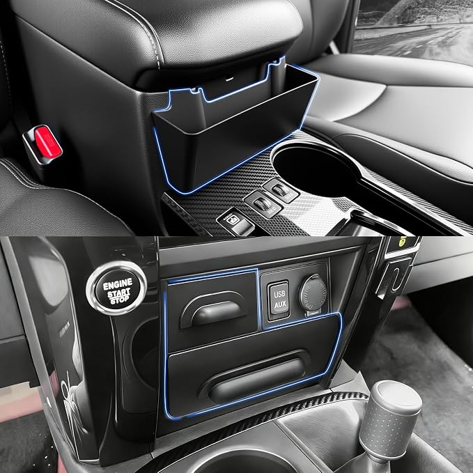 Console Organizer Tray Fits for 2014-2024 Toyota 4Runner Center Console Hanging Dashboard Screen Drawer Armrest Storage Box Compatible with 4Runner Interior Accessories (Drawer+Hanging)