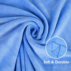 Bath Towel, Microfiber Bath Towels Set 4 Pack 30" x 60" - Large, Extra Absorbent, Quick Drying, No Fading, No Linting, Use for Hair Wrap, Bath, Swimming, Fitness, Sport, Yoga, Blue