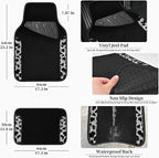 Bling Cow Car Mats Rhinestones Diamond Waterproof Floor Mat Crystal Sparkly Shining Glitter Carpet Anti-Slip PVC Heel Pad, Universal Fit Automotive SUV,Sedan,4pcs Girly Women, Cow Diamond