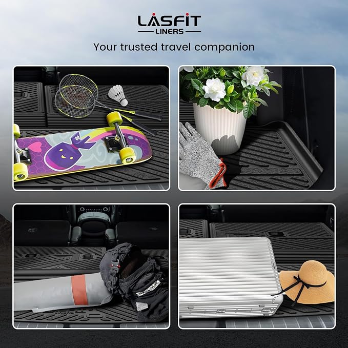 Cargo Trunk Mat & Backrest Mats for Hyundai Palisade 2026 All Weather TPE Custom Fit Car Trunk Mats Cargo Liner & Seatback Mats Accessories, Black