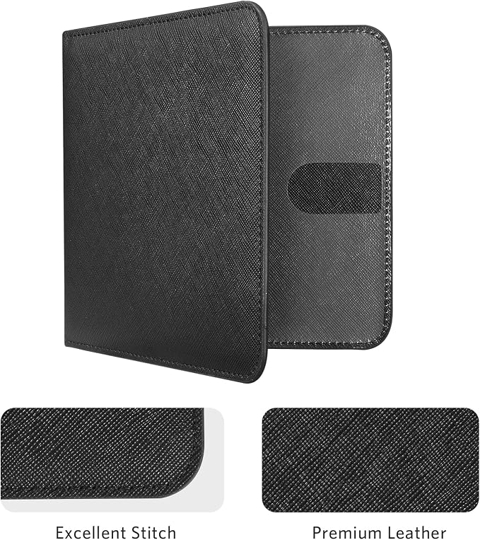 CoBak Car Registration and Insurance Holder - Small and Lightweight Vehicle Glove Box Car Organizer, Auto Truck Comparment Accessories Case for Essential Document, Driver License (Black Cross Texture)