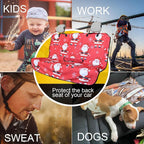 Back Seat Cover for Car Trucks Van SUV Jeep,Waterproof Rear Bench Towel Seat Covers for Dogs and Kids,Automotive Backseat Protector (Santa Claus)