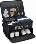 Golf Trunk Organizer for Car – Rigid, Won’t Collapse | Ventilated Shoe Compartment, Adjustable Dividers & Mesh Pockets | Golf Gift for Men & Women | Premium Car Trunk Storage Organizer