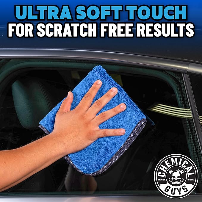 Professional Grade Premium Microfiber Towels for Cars,Blue,16" x 16",Ultra-Soft and Scratch-Free Car Detailing Cloths for Trucks,Motorcycles,and More,(Pack of 6)