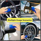 2 Pack Tire Shine Applicator Pads, Reusable Tire Dressing Applicator Sponge, Curved Tire Gel Applicator Forms with Lid, Yellow Tire Applicator Pads for Car Cleaning Detailing