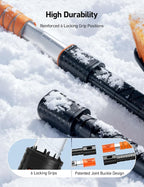 47.2" Ice Scrapers for Car Windshield and Extendable Snow Brush with Foam Grip and 360° Pivoting Brush Head for Auto Car Truck and SUV(Orange)