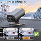 2026 New Upgrade Car Heater for Vehicle, 12V 150W Portable Car Heater, 2 in 1 Windshield Defogger and Defroster with Sucker and Holder,Plugs Into Cigarette Lighter (Black) (Black)