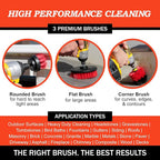 Heavy Duty Stiff Bristle Brush Kit – Power Scrubber Attachment for Concrete, Brick, Siding, Stone, Driveways, Fireplaces, Hard Water Stains, Gravestone & Cemetery Headstone Cleaning Brushes