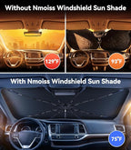 Windshield Sun Shade Umbrella for for Toyota SUV - [Vinyl Coating Heat Shield] Protect Car from Sun Rays & Heat Damage Keep Cool and Protect Interior, Spring Structure Edge