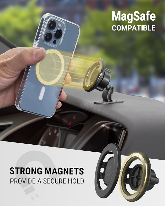 MagicMount SMSDV MagSafe Dashboard/Vent Car Mount, Magnetic Cell Phone Holder, Phone Stand for Dash/Vent Compatible with iPhone 16/15/14/13/12/Pro/Max/Plus/Mini/MagSafe Case, Pack of 2