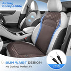 Coverado Summer Cooling Car Seat Cushion, 12V-24V Dual Blowing & Suction Ventilated Pad with 8 Turbo Fans, 3-Speed Adjustable Universal Fit for Hot Weather Car, SUV, Truck & Van-Brown