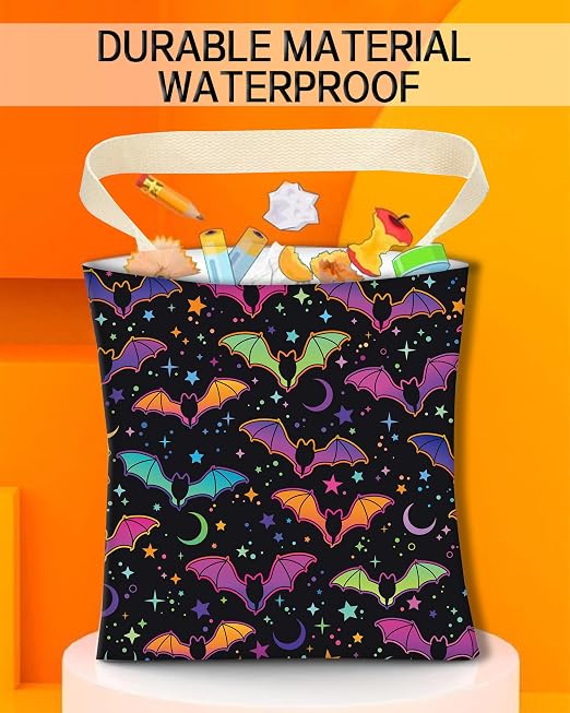 Car Trash Can, Durable Hanging Car Trash Garbage Bag, Cute Automotive Garbage Cans Organizer, Cute Neon Bats
