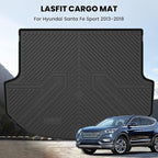 Cargo Mat for Hyundai Santa Fe Sport 2018 2017 2016 2015 2014 2013, All Weather TPE Custom Fit Car Trunk Mats Cargo Liners Accessories for Santa Fe Sport 2013-2018, Black