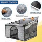 Dog Car Seat for Large Medium Dogs | Waterproof Dog Seat Cover for Back Seat with Hard Bottom | Alloy Twist-Lock Rods | 3 Mesh Windows | Removable Fleece Mat | Cars, SUVs, Trucks (Grey)