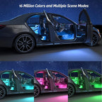 Car LED Lights Interior, Ambient Lighting Car with Smart APP Control, Multicolor Interior LED Lights with Music Mode for Truck Jeep SUV, DC 12V