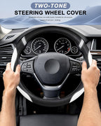 Steering Wheel Cover for Women Leather Universal Steering Wheel Cover for Car 15 inch (White)