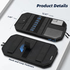 Car Sun Visor Organizer, Molle Car Storage Organizer with Zipper Pouch, Glasses Clip, Adjustable Strap, Semi-Rigid Molle Panel Universal Fit for Most Cars, SUVs, Trucks, Jeeps, Black