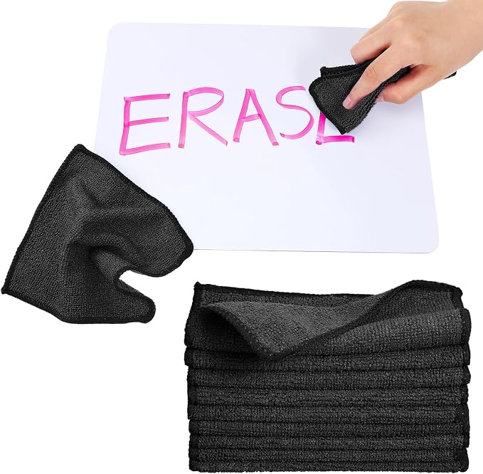Cleaning Cloth Dry Erase Cloth Cleaning Rags Reasonable Kitchen Towels Microfiber Towels Cars Wash(6 x 6 Inch,Black,30 Pcs)