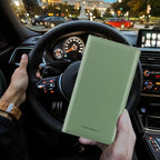 Car Registration and Insurance Card Holder, Vehicle License Document Glove Box Compartment Organizer, Interior Car Accessories for Women Men (Carbon Green)