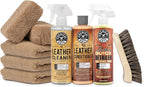 Leather Cleaner and Conditioner Detailing Kit - Leather Care Kit For Natural, Synthetic, Faux, Pleather, and More for Car Interiors, Apparel, Furniture, Boots & Accessories - 9 Items