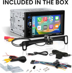 Elite Series BE62CP-C Car Stereo - Apple CarPlay, 6.2 Inch Double Din, Touchscreen, Bluetooth Audio and Calling Head Unit, Radio Receiver, No CD DVD Player, Backup Camera