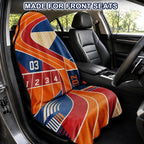 Car Seat Towel Cover for Front Seat, Sweat Absorbent Car Seat Protector with Non-Slip Backing, Waterproof Towel Car Seat Cover for Runners, Gym, Swimming, Beach, Pets, Track Runner Orange