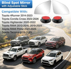 Convex Stick On Blind Spot Mirrors for Toyota RAV4 2013-2025 Corolla Cross 4Runner Tacoma Highlander - Custom Fitted Side Mirror Upgrade for Wider View & Driving Security - (Left & Right)