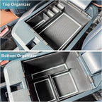 for 2022 2023 2024 2025 2026 Ford Maverick Center Console Organizer Tray 2022-2026 Maverick Armrest Trays Storage Box Coin Container 2022-2026 Maverick Truck Accessories, 2Pcs(White Trim)