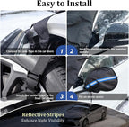 Car Windshield Snow Cover Fit for Most Cars, Sedans, SUVs- 57"x 45" | Windshield Snow Cover with Mirror Covers, Upgraded Windproof Elastic Buckles, Anti-Theft, Frostproof & Snowproof