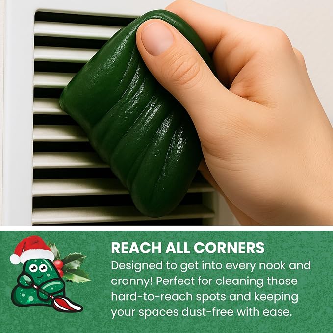 Car Cleaning Gel Putty - Pine Scented Interior Detailing Tool for Cup Holders, Air Vents & Keyboard - Reusable Auto Detailing Accessories - Dust Remover Goop