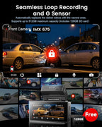 Dash Cam Front and Rear - C4 Dual 4K Built-in GPS and 5G WiFi, Free 128GB Card Included, HDR Night Vision, WDR, 4K UHD Dash Camera for Cars, App, 24H Parking Mode