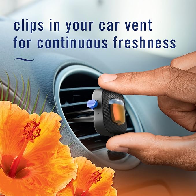 AUTO Air Freshener, Odor-Fighting Automotive Vent Clip, Scented Car Accessories, Long Lasting for Strong Odors, Tropical Beach Scent, 2 Count