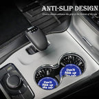 2PCS Bling Crystal Rhinestone Cup Holder Coaster – 2.75 Inch Anti-Slip Auto Insert Cup Coaster – Sparkling Interior Decor Accessories for Cars & Vehicles (Blue & White)