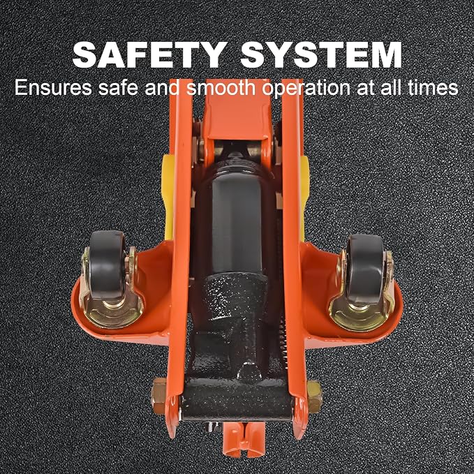 Hydraulic Floor Jack 1.5 Ton 3,300Lbs Car Lift Portable Trolley Jack 360 Degree for Cars Medium Vehicles,Orange