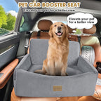 Dog Car Seat for Large Medium Sized Dogs Under 55 lbs, Dog Booster Seat for 2 Small Dogs with Detachable Washable Cover, Memory Foam Pet Car Seat with 2 Safety Belts and Storage Pockets