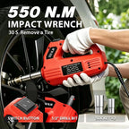 6T Electric Car Jack, 12V Portable Hydraulic Jack with Built-in Inflatable Pump, 550N·m Impact Wrench & LED Light, Lifting Height 6.1-17.7 Inch for SUV/Sedan/Truck/MPV Tire Change & Garage Repair