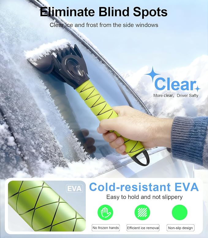 Windshield Snow Cover for Ice & Snow Frost Tesla Model Y/Model 3 — Tailored 3-in-1 Frost & Ice Shield with Mirror Covers & Ice Scraper, Waterproof 600D Oxford + Windproof Design Large Size