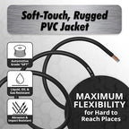 4 Gauge Copper Clad Aluminum Wire - 50 Ft 4GA Power Ground Cable for Car Audio, Battery, RV, Trailer and Automotive Wiring - Flexible Car Amplifier - Black