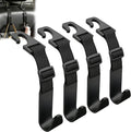 Adjustable Car Headrest Hooks, 4 Pack Universal Fit Vehicle Seat Back Organizer Hanger for Purse, Bags & Groceries, Black