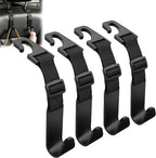 Adjustable Car Headrest Hooks, 4 Pack Universal Fit Vehicle Seat Back Organizer Hanger for Purse, Bags & Groceries, Black