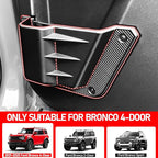 2PCS Rear Door Storage Pockets Compatible for Ford Bronco Accessories 2025,Side Organizer Box Fit Bronco 4-Door 2021 2022 2023 2024,Interior Storage Expansion Organizer Accessory,2PCS Black