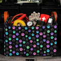 Dog Paw Car Trunk Organizer, 20L Collapsible Auto Storage Basket with Handles, Waterproof Reusable Shopping Grocery Bags for SUV, Truck, Paw Print Cars Boot Organizer Gifts for Women Men Drivers