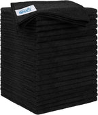 Black Microfiber Cleaning Cloth 20 Pack 11.5 x 11.5 inch Microfiber Towels for Cars Ultra Absorbent Car Washing Cloth Lint Free Streak Free Cleaning Rags for Car, Kitchen Window