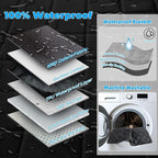 2026 Upgraded Back Seat Extender for Dogs - Large Hard Bottom Dog Car Seat Cover Holds 550lbs, Waterproof Dog Hammock Pet Bed with High-Density Foam Non-Slip Backseat Protector
