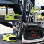 Electric Car Jack Kit 5T 12V Hydraulic Tire Jack with Double Cylinder Air Pump & LCD Touch Screen & Impact Wrench Portable Car Lift for Tire Changes and Roadside Emergencies